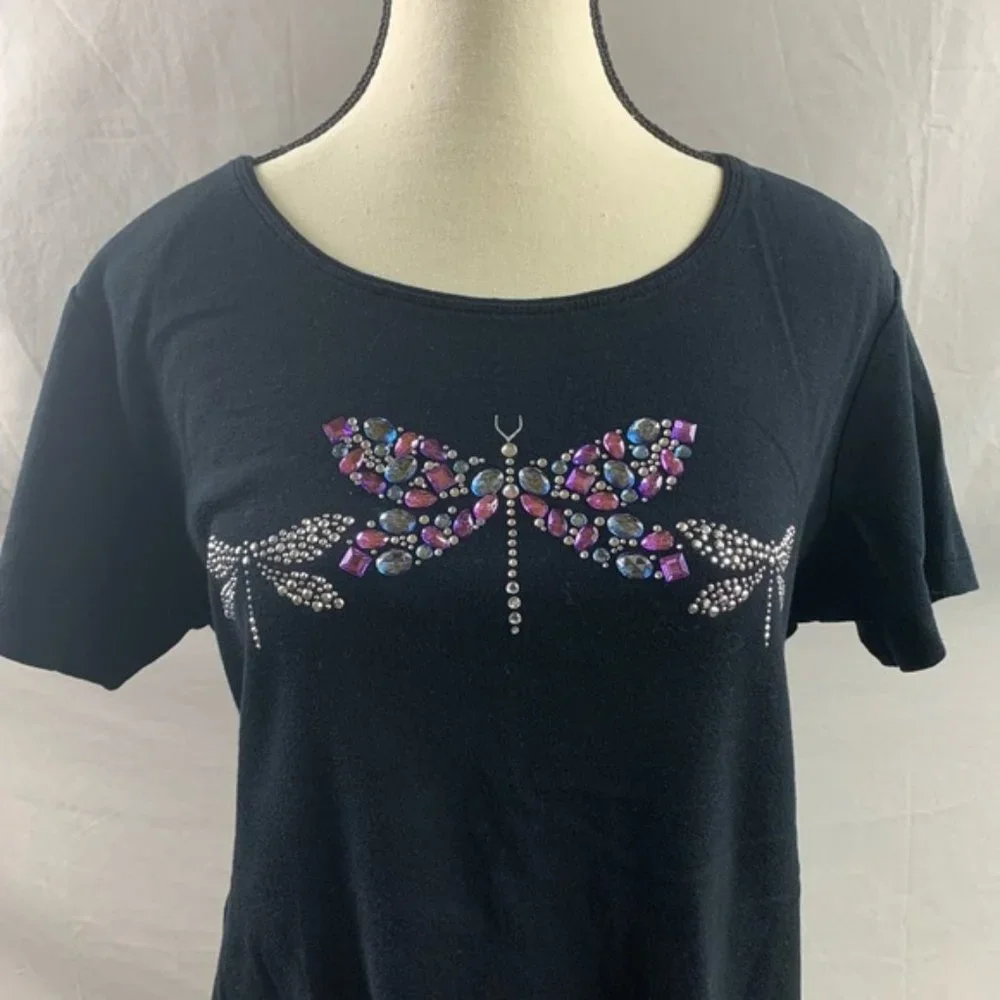 Butterfly Rhinstone T- Shirt - Picture 1 of 5